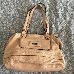 DKNY Cream Leather Satchel